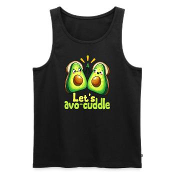 Let's cuddle avo cute motif - Men's Premium Organic Tank Top - black - Front - AI Model Male 178 light (178cm)