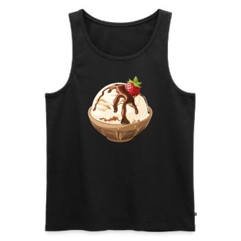 Vanilleeis Mit Schokosoße Genuss - Männer Premium Bio Tank Top - Schwarz - Vorne - AI Model Male 178 light (178cm)