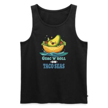 Guac N Roll Auf Taco Meeren - Männer Premium Bio Tank Top - Schwarz - Vorne - AI Model Male 178 light (178cm)