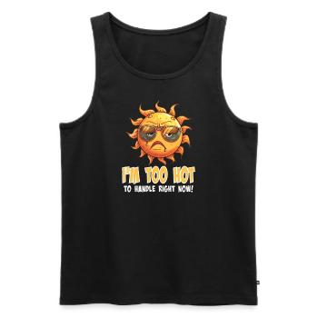 Too hot to touch Sun design - Men's Premium Organic Tank Top - black - Front - AI Model Male 178 light (178cm)