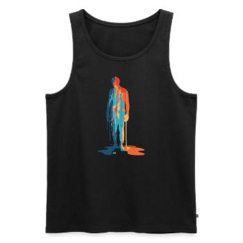 Explosion de couleurs Modern Silhouette - Débardeur bio Premium Homme - noir - Devant - AI Model Male 178 light (178cm)