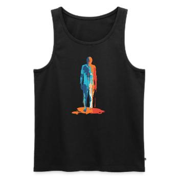 Colorful Human Abstract Silhouette - Men's Premium Organic Tank Top - black - Front - Michal (187cm)