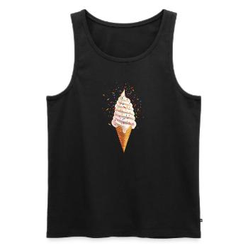 Sommerfreude Mit Buntem Eiscreme Motiv - Männer Premium Bio Tank Top - Schwarz - Vorne - AI Model Male 178 light (178cm)