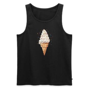 Sommerfreude Mit Buntem Eiscreme Motiv - Männer Premium Bio Tank Top - Schwarz - Vorne - AI Model Male 178 light (178cm)