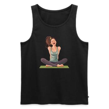 Yoga Glückselige Freude und Entspannung - Männer Premium Bio Tank Top - Schwarz - Vorne - AI Model Male 178 light (178cm)