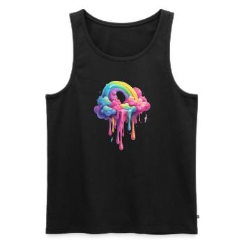 Colorful Melting Rainbow Spell - Men's Premium Organic Tank Top - black - Front - AI Model Male 178 light (178cm)