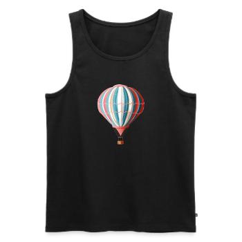 Bunte Heißluftballon Abenteuer Grafik - Männer Premium Bio Tank Top - Schwarz - Vorne - AI Model Male 178 light (178cm)