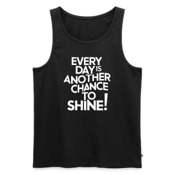 Every day a new chance to shine Motivation - Men's Premium Organic Tank Top - black - Front - AI Model Male 178 light (178cm)