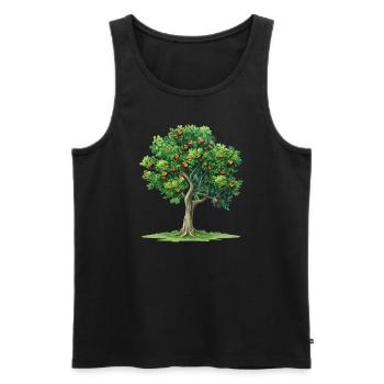 Living tree with red fruits - Men's Premium Organic Tank Top - black - Front - AI Model Male 178 light (178cm)