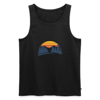 Expérience de la nature de la forêt au coucher du soleil - Débardeur bio Premium Homme - noir - Devant - Michal (187cm)