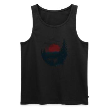 Rotmond Über Mystischem Wald - Männer Premium Bio Tank Top - Schwarz - Vorne - AI Model Male 178 light (178cm)