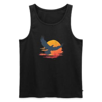 Majestic eagle in sunset - Men's Premium Organic Tank Top - black - Front - AI Model Male 178 light (178cm)
