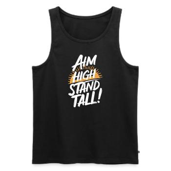 Ahm High Stand Tall Sunrise - Men's Premium Organic Tank Top - black - Front - AI Model Male 178 light (178cm)