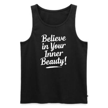 Believe in your inner beauty - Men's Premium Organic Tank Top - black - Front - AI Model Male 178 light (178cm)