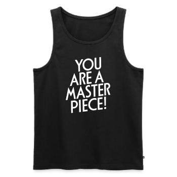 You're a masterpiece Motivation - Men's Premium Organic Tank Top - black - Front - AI Model Male 178 light (178cm)