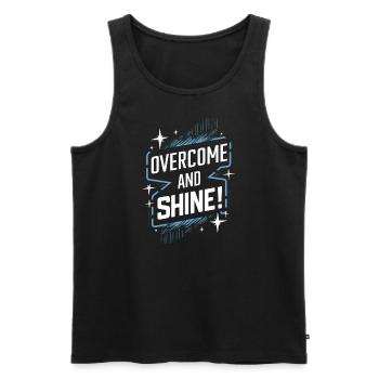 Surmonter et rayonner de motivation - Débardeur bio Premium Homme - noir - Devant - AI Model Male 178 light (178cm)