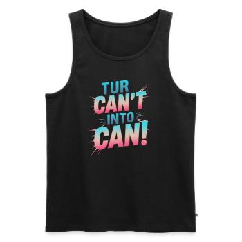 from not being able becomes being able - Men's Premium Organic Tank Top - black - Front - AI Model Male 178 light (178cm)