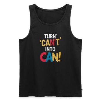 Transformez la canette en canette de motivation - Débardeur bio Premium Homme - noir - Devant - Michal (187cm)