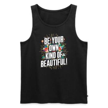Sei Deine Eigene Art von Schön - Männer Premium Bio Tank Top - Schwarz - Vorne - AI Model Male 178 light (178cm)