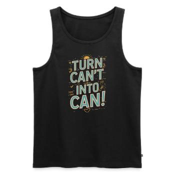 Transformez la canette en canette de motivation - Débardeur bio Premium Homme - noir - Devant - Michal (187cm)