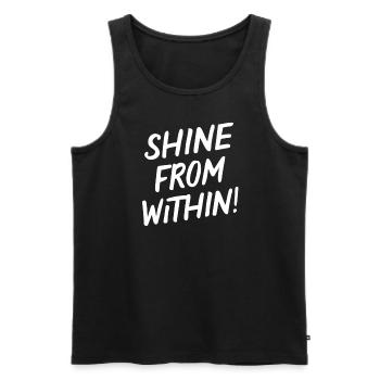 Shine From Within Leuchte Innen Heraus - Men's Premium Organic Tank Top - black - Front - AI Model Male 178 light (178cm)