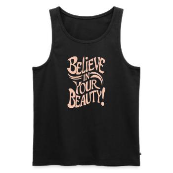 Glaube An Deine Schönheit Stärkung - Männer Premium Bio Tank Top - Schwarz - Vorne - Michal (187cm)