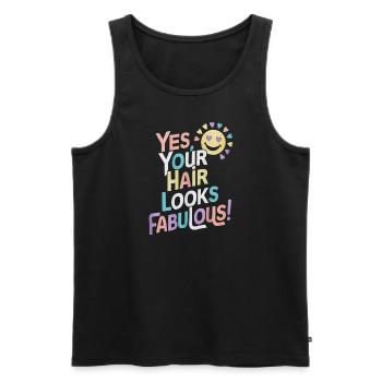 Ja, Deine Haare Sehen Fabelhaft Aus - Männer Premium Bio Tank Top - Schwarz - Vorne - AI Model Male 178 light (178cm)