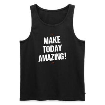 Do Incredibly Positive Thinking Today - Men's Premium Organic Tank Top - black - Front - Michal (187cm)