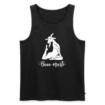 Baaa-Maste Yoga Chèvre Relaxation - Débardeur bio Premium Homme - noir - Devant - Michal (187cm)