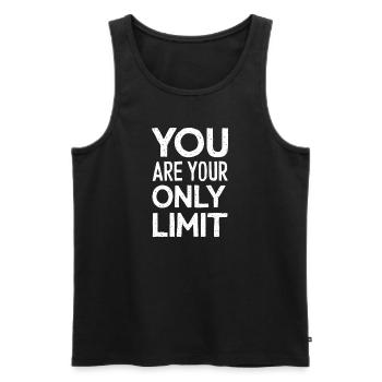 You Are Your Only Limit Motivation - Men's Premium Organic Tank Top - black - Front - AI Model Male 178 light (178cm)