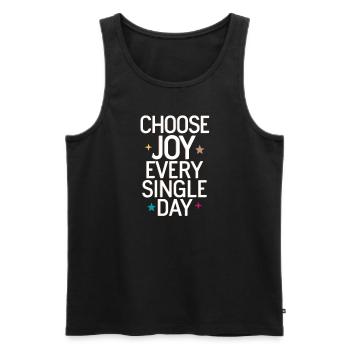 Choose Joy Every Single Day - Men's Premium Organic Tank Top - black - Front - Michal (187cm)