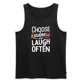 Choose kindness and laugh often - Men's Premium Organic Tank Top - black - Front - AI Model Male 178 light (178cm)