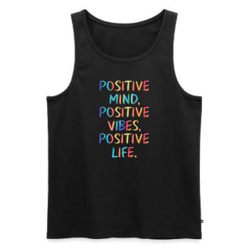 Positive Mind Vibes Life Colorful - Men's Premium Organic Tank Top - black - Front - AI Model Male 178 light (178cm)