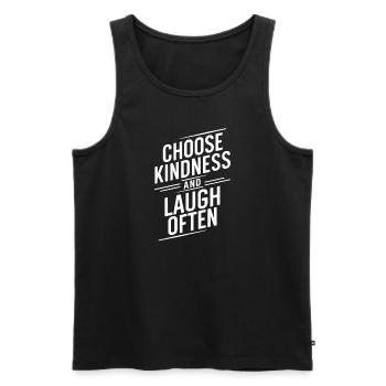 Choose kindness and laugh a lot - Men's Premium Organic Tank Top - black - Front - AI Model Male 178 light (178cm)