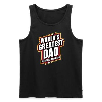 World's Greatest Dad - Keine Anleitung Nötig - Männer Premium Bio Tank Top - Schwarz - Vorne - AI Model Male 178 light (178cm)