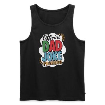 Offizieller Dad Joke Provider - Männer Premium Bio Tank Top - Schwarz - Vorne - Michal (187cm)