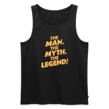 The man, the myth, the legend - Men's Premium Organic Tank Top - black - Front - Michal (187cm)