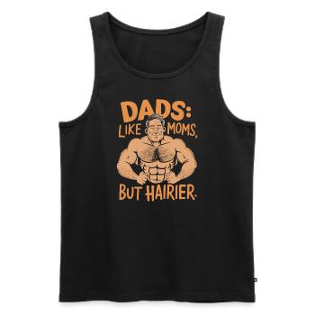 Les papas : comme les mamans, mais les motifs les plus poilus - Débardeur bio Premium Homme - noir - Devant - Michal (187cm)