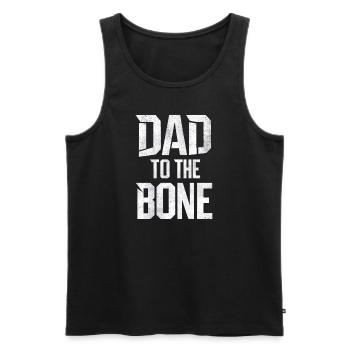 Papa jusqu’à l’os Style unique - Débardeur bio Premium Homme - noir - Devant - AI Model Male 178 light (178cm)