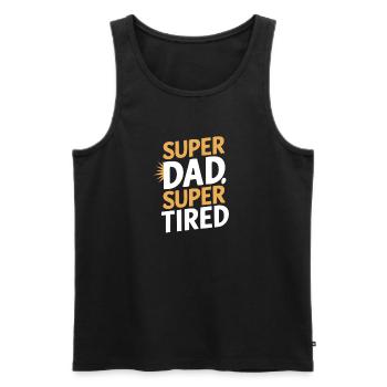 Super papa super fatigué sujet unique - Débardeur bio Premium Homme - noir - Devant - AI Model Male 178 light (178cm)