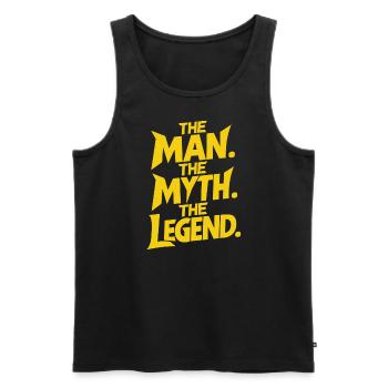 L’homme Le mythe La légende Dynamique - Débardeur bio Premium Homme - noir - Devant - Michal (187cm)