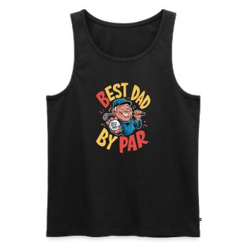 Bester Papa Beim Golf - Einzigartiger Stil - Männer Premium Bio Tank Top - Schwarz - Vorne - AI Model Male 178 light (178cm)