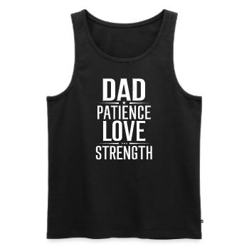 Papa Patience Amour Force - Débardeur bio Premium Homme - noir - Devant - Michal (187cm)