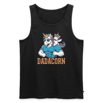 Strong dadacorn with muscles and unicorn - Men's Premium Organic Tank Top - black - Front - Michal (187cm)