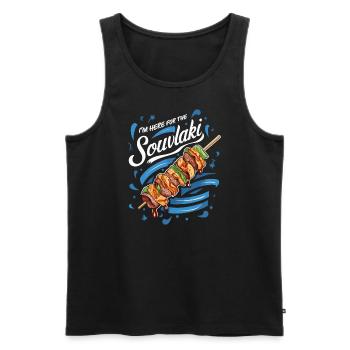 Ich Bin Hier Für Das Souvlaki Erlebnis - Männer Premium Bio Tank Top - Schwarz - Vorne - AI Model Male 178 light (178cm)