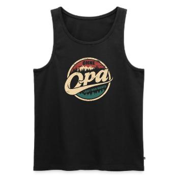 Nothing works here without grandpa - Men's Premium Organic Tank Top - black - Front - Michal (187cm)