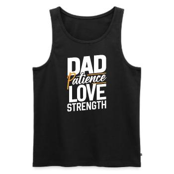 Stärke Liebe Geduld - Ehre Deinen Vater - Männer Premium Bio Tank Top - Schwarz - Vorne - Michal (187cm)