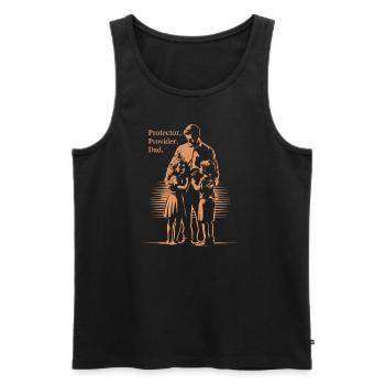 Protecteur, Pourvoyeur, Père - Honorez vos héros - Débardeur bio Premium Homme - noir - Devant - Michal (187cm)