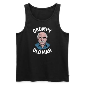 Grumpy Old Man Lustiger Spruch - Männer Premium Bio Tank Top - Schwarz - Vorne - AI Model Male 178 light (178cm)