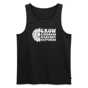 Grow Friendliness Harvest Happiness - Men's Premium Organic Tank Top - black - Front - Michal (187cm)